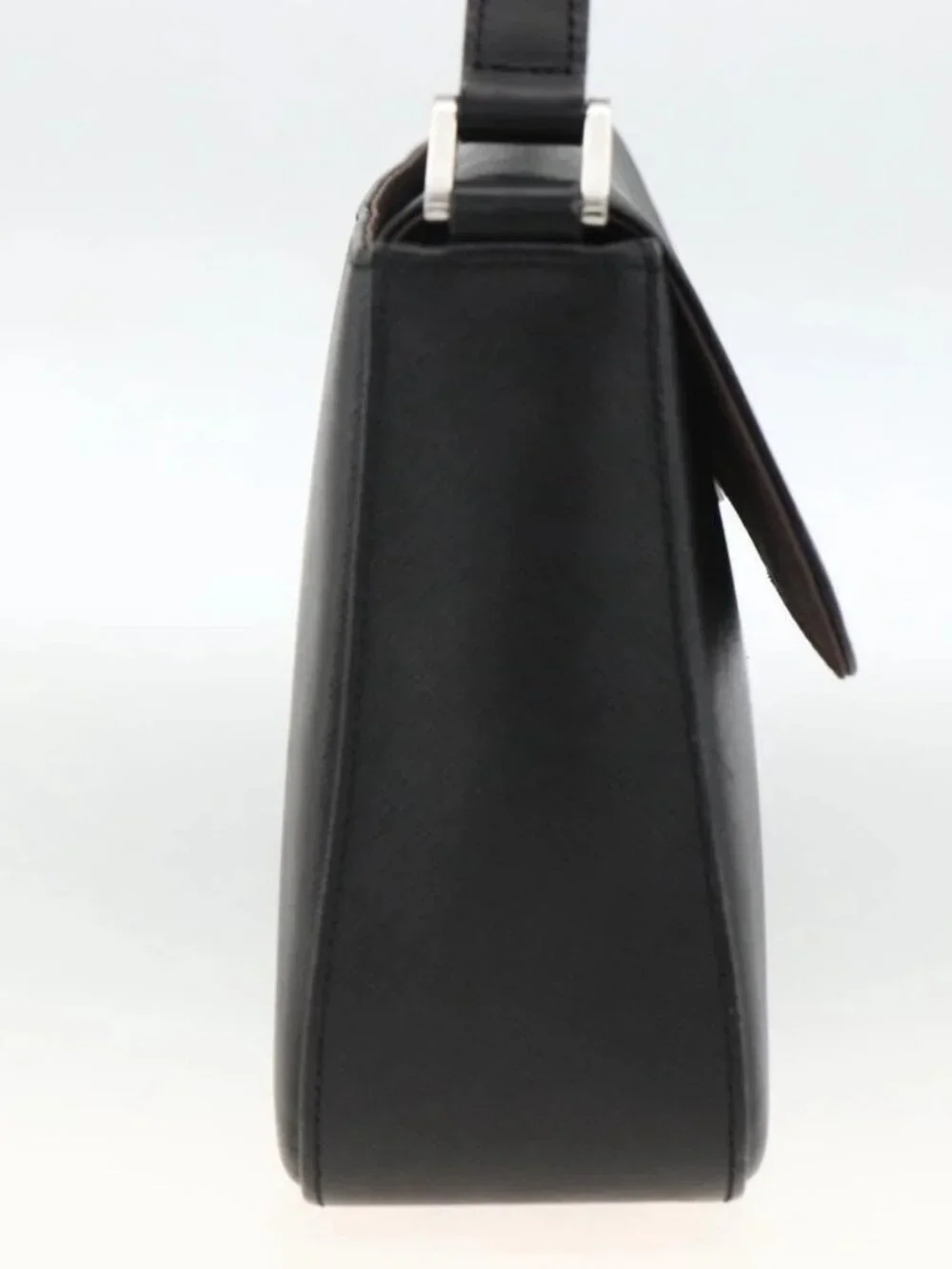 BURBERRY Shoulder Bag Leather Black Silver Auth ep13804 - Picture 5 of 16